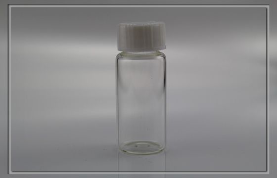 11ml screw neck clear glass vial with white plastic cap for chemicals , cosmetics