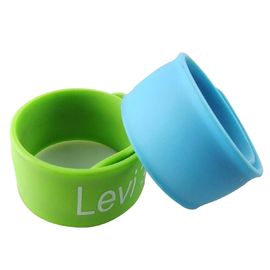 Pink / Green / Red / Blue Custom Rubber Silicone Bracelets Wristbands For Kids